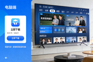 电脑端APP下载界面与高清大屏体验展示